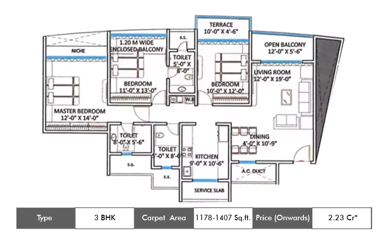 Sai World Empire 3BHK_1178_1407